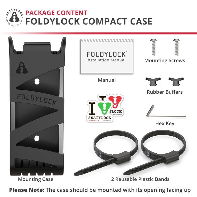 Seatylock FoldyLock Compact Bike Lock Mount Carrying Case - Ultra Lightweight Mounting Bracket Case for FoldyLock Compact Folding Bike Locks - Portable Secure Bicycle Attachment Accessory - Image 3